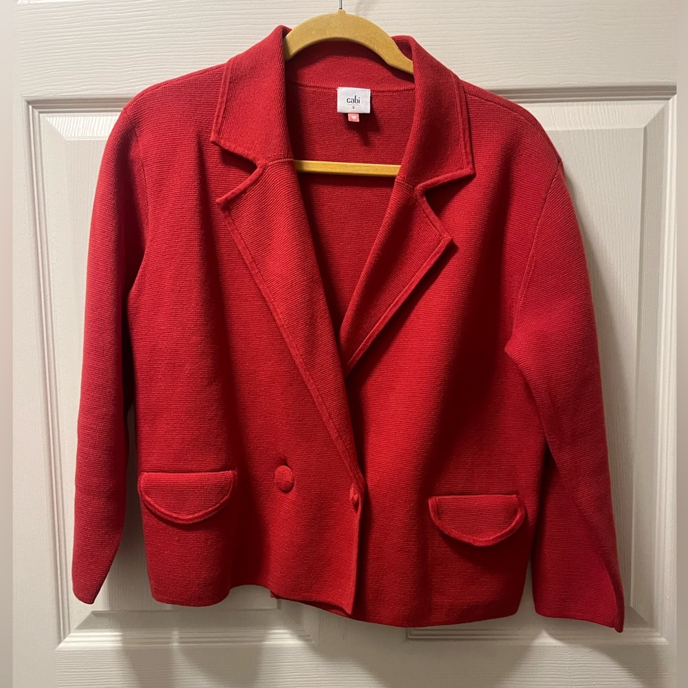 CAbi Coronation Vibrant Red Blazer for Women Size Sm